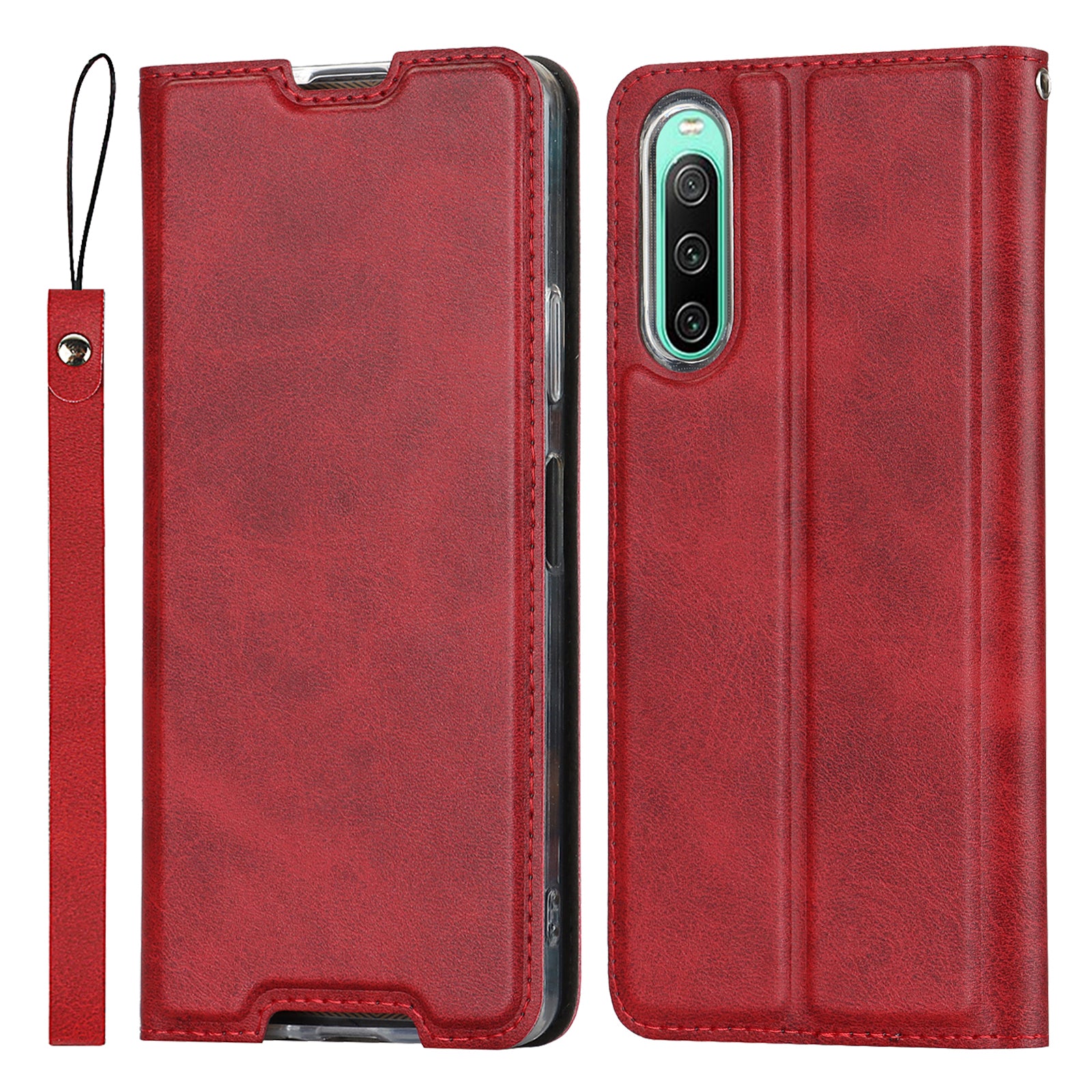 PU Leather Phone Case For Sony Xperia 10 IV 5G Calf Texture Cell Phone Cover with Card Holder Stand PU Leather Phone Case For Sony Xperia 10 IV 5G Calf Texture Cell Phone Cover with Card Holder Stand